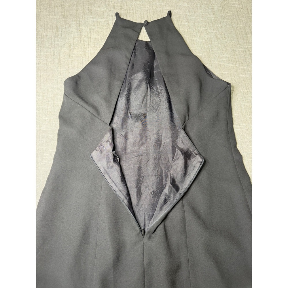 Laundry by Shelli Segal Black Halter Neck Open Back Sheath Dress Vintage Size 12 - Picture 12 of 16
